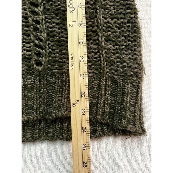 Mudd Open Knit Sweater Juniors Large Short Sleeve Green Shimmer Cowl Neck Y2K - Picture 12 of 16